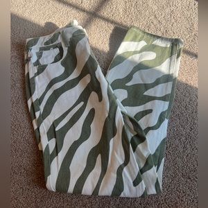 high waist zebra striped jeans